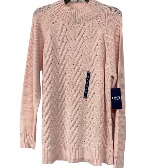 Chaps Sweaters - NWT XL Chaps Pink Mock Neck Sweater